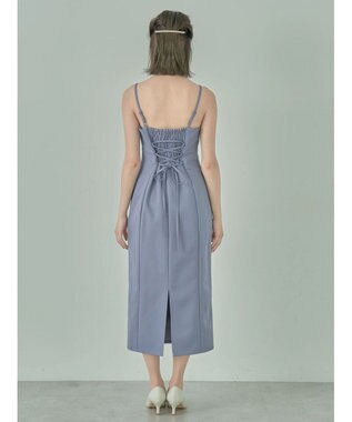 earth music&ecology ＳＥＴ２点　レースブラウス付きナローワンピース Grayish Blue