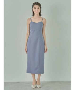 earth music&ecology ＳＥＴ２点　レースブラウス付きナローワンピース Grayish Blue