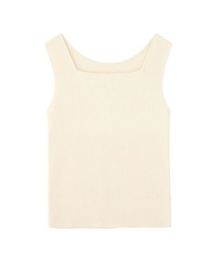 YECCA VECCA 2wayスクエアノースリーブニット Ivory