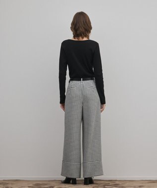 GRACE CONTINENTAL ロールアップギンガムパンツ バイカラー