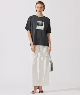 ICB 【接触冷感・UVケア・洗える】ロゴＴＥＥ カットソー フォト×チャコール系