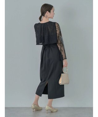 earth music&ecology ＳＥＴ２点　レースブラウス付きナローワンピース Black