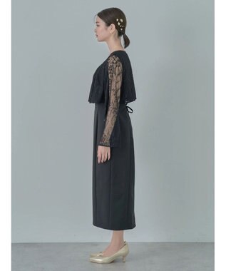 earth music&ecology ＳＥＴ２点　レースブラウス付きナローワンピース Black