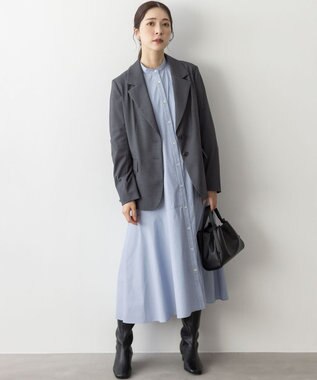 組曲 【加藤ローサさん着用】ハンサムツイル ジャケット チャコールグレー系