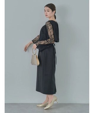 earth music&ecology ＳＥＴ２点　レースブラウス付きナローワンピース Black