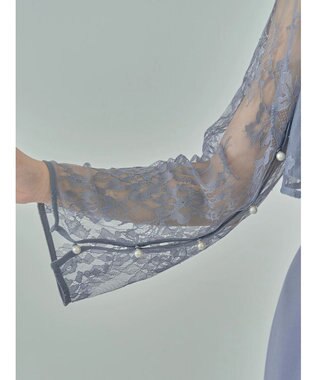 earth music&ecology ＳＥＴ２点　レースブラウス付きナローワンピース Grayish Blue