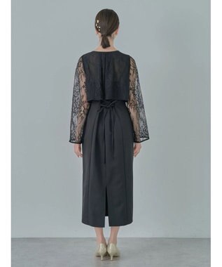 earth music&ecology ＳＥＴ２点　レースブラウス付きナローワンピース Black