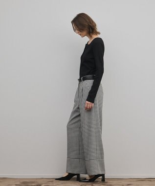 GRACE CONTINENTAL ロールアップギンガムパンツ バイカラー