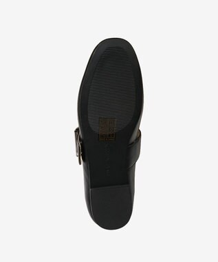 STEVE MADDEN ATLANTICA メタルバックルフラットシューズ ブラックレザー