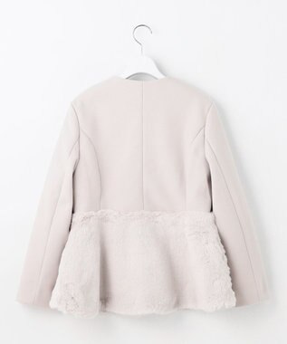 Feroux ペプラムファー ジャケット アイボリー系