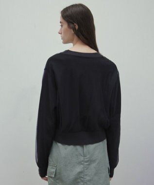 BEIGE， 【洗える・GISELe 4月号掲載】MYRTLE / チュールレイヤードカーディガン Slate