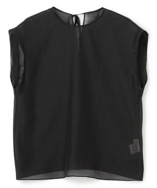 NAVE 【Nave・洗える/シアー素材】シアーリンクル ノースリーブブラウス ブラック系