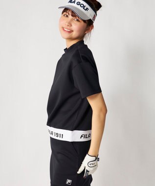 FILA GOLF／marie claire 【FILA GOLF】 ダンボールニットモックシャツ ブラック