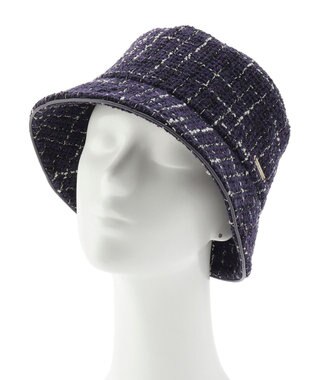 MOONBAT FURLA 【日本製】チェックツイード バケットハット ダークパープル