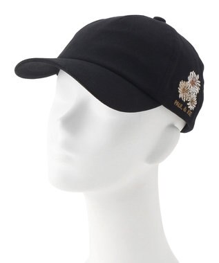 MOONBAT PAUL & JOE ACCESSOIRES 綿100%キャップ クリザンテーム刺繍 ブラック