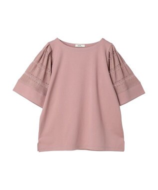 earth music&ecology フレア袖レースプルオーバー Pink