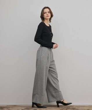 GRACE CONTINENTAL ロールアップギンガムパンツ バイカラー