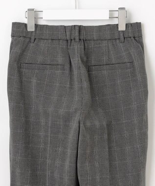 自由区 【撥水加工・洗える】TRギャバ裏起毛チェック柄テーパード パンツ グレーチェック