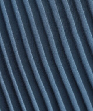 ICB 【洗える】 スパンローンプリーツ バンドカラーシャツ ダルブルー系