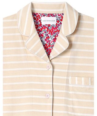 une nana cool 【綿100％】やわらか天竺ボーダー半袖パジャマ MADE WITH LIBERTY FABRIC BE