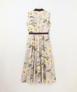 GRACE CONTINENTAL ボタニカルプリントワンピース ベージュ