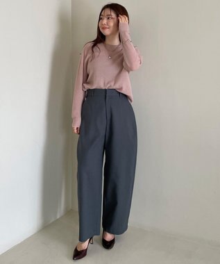 UNFILO カーブワイドパンツ チャコール