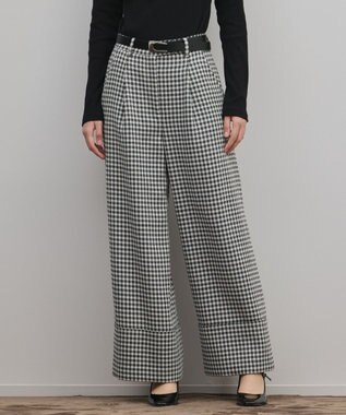 GRACE CONTINENTAL ロールアップギンガムパンツ バイカラー