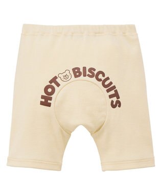 MIKI HOUSE HOT BISCUITS 【70-100cm】ロゴシリーズ 6分丈ハーフパンツ アイボリー
