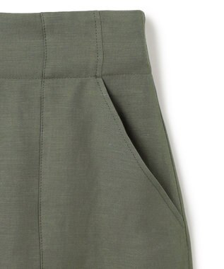 BEIGE， 【洗える】BERNARD / リネンアウトポケットハイウエストスカート Olive