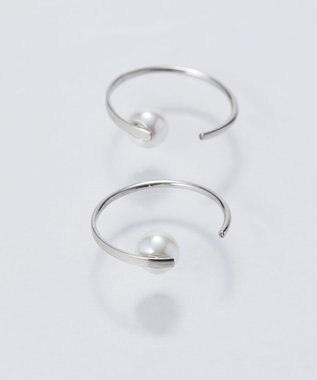 Phoebe 【金属アレルギー対応】カーブラインパールピアス/サージカルステンレス シルバー シルバー
