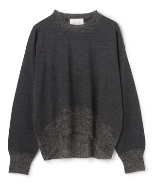 BEIGE， 【洗える】LA MONNAIE / モヘアMIXクルーネックニット Gray