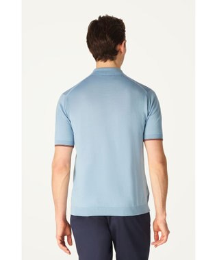 DAKS John Smedley for DAKS ハウスストライプポロシャツ シーグラス