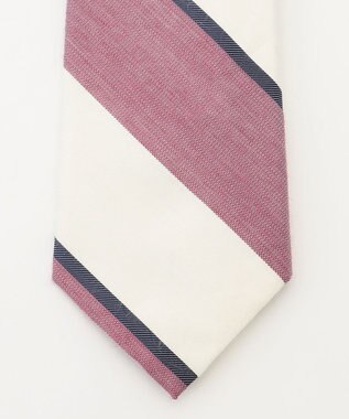 J.PRESS MEN 【LINEN MIX COLLECTION】 レジメンタル ネクタイ ローズ系1