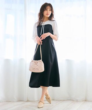 Feroux ドッキング見え ワンピース ブラック系