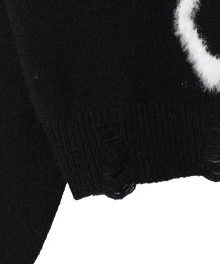 WEGO バタフライWジップシャギーパーカー ブラック