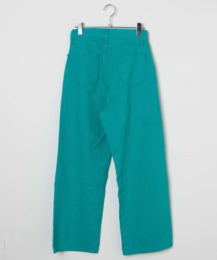 WEGO カラーウエストフィットワイドストレートパンツ グリーン