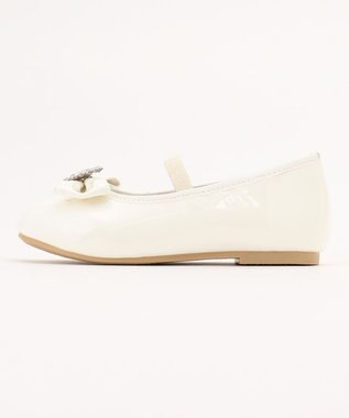 ANY KIDS エナメルフラットパンプス オフホワイト