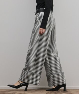 GRACE CONTINENTAL ロールアップギンガムパンツ バイカラー