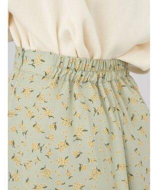 earth music&ecology キンモクセイ柄フレアスカート Green