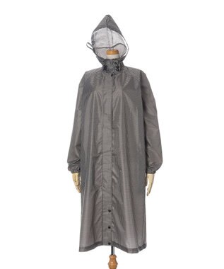 MOONBAT 【収納袋付き】FLAT PURE サイクル レインコート チェック 自転車 ブラック