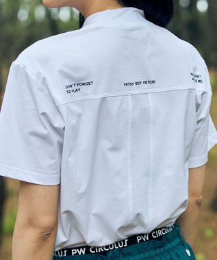 PW CIRCULUS 【吸水速乾 / UV遮蔽率99% UVカット / ストレッチ】【WOMEN】メッシュポケットモックネックT ゴルフウェア レディース ホワイト系