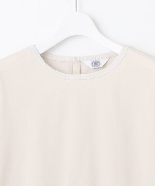 J.PRESS LADIES L プレーティングジャージー タックスリーブ カットソー グレージュ系