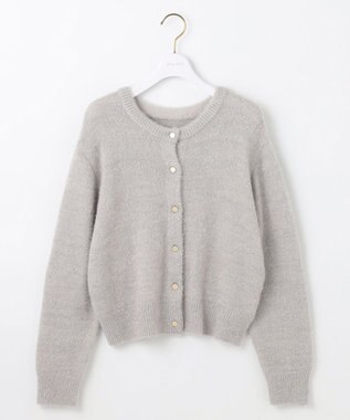 ANY SIS 【前後着用可】スパークルシャギー カーディガン ライトグレー