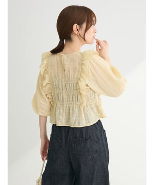 Green Parks ・ＥＬＥＮＣＡＲＥ　ＤＵＥ　シャドーチェックブラウス Yellow