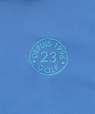 23区GOLF 【MEN】ポリエステルカノコ 半袖ポロシャツ スカイブルー系