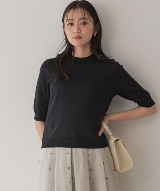 組曲 L 【先行予約】マイラックカラー 6分袖 ニット