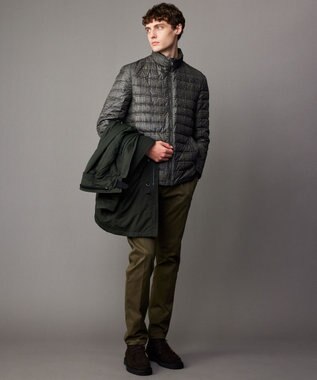 JOSEPH ABBOUD 【3WAY/撥水/INフード/ダウンライナー付】3ハイカウントツイル×パウダータフタ ダウン コート ダークブラウン系