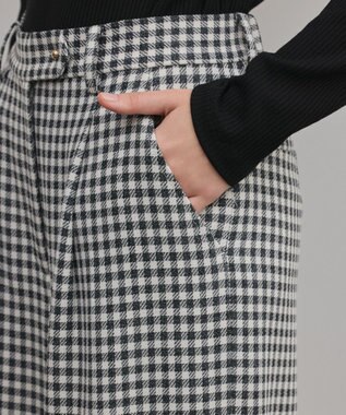 GRACE CONTINENTAL ロールアップギンガムパンツ バイカラー