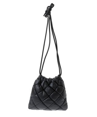 Green Parks ・ＱＵＯＮ　合皮キルト巾着 Black