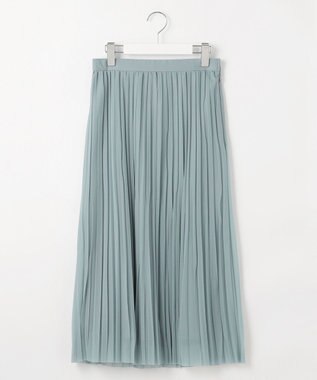 J.PRESS LADIES L 【洗える】オーガンジートリコット プリーツ スカート スモーキーサックス系